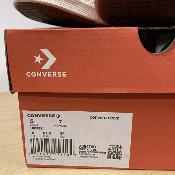 Converse Chuck 70 Hi Top Sneakers Unisex Size W 7 / M 5 Shadow Purple (Blue) NEW - Picture 11 of 11